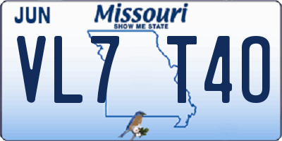 MO license plate VL7T4O