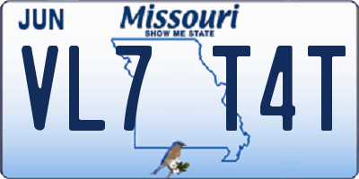 MO license plate VL7T4T