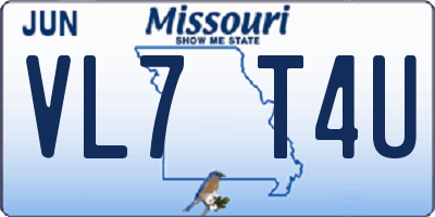 MO license plate VL7T4U