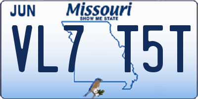 MO license plate VL7T5T