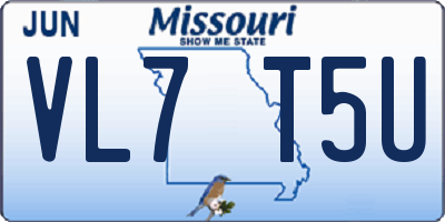 MO license plate VL7T5U