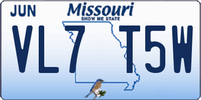 MO license plate VL7T5W
