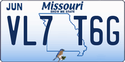 MO license plate VL7T6G