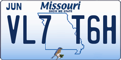 MO license plate VL7T6H
