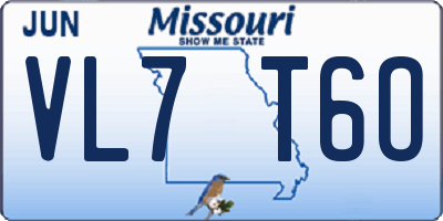 MO license plate VL7T6O