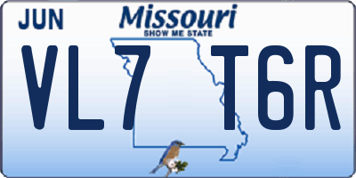 MO license plate VL7T6R