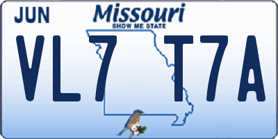MO license plate VL7T7A