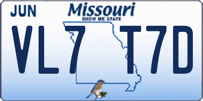 MO license plate VL7T7D