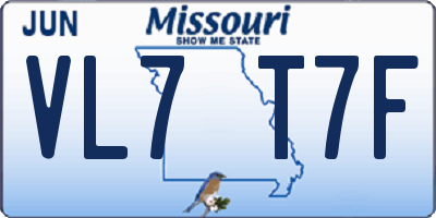 MO license plate VL7T7F