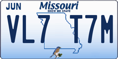 MO license plate VL7T7M