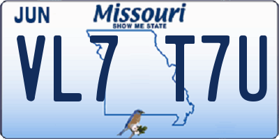 MO license plate VL7T7U