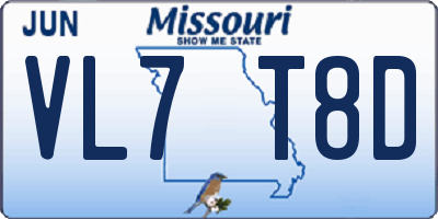 MO license plate VL7T8D
