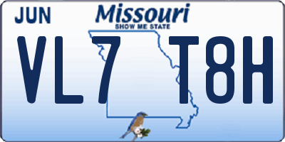 MO license plate VL7T8H