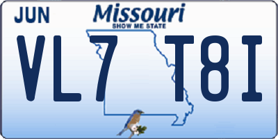MO license plate VL7T8I