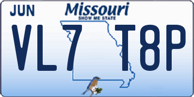 MO license plate VL7T8P