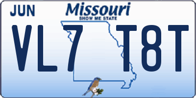 MO license plate VL7T8T
