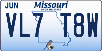 MO license plate VL7T8W