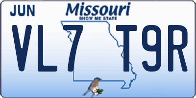 MO license plate VL7T9R
