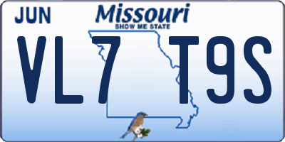 MO license plate VL7T9S