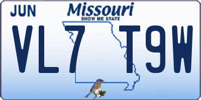 MO license plate VL7T9W