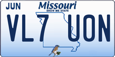MO license plate VL7U0N