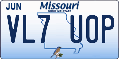 MO license plate VL7U0P