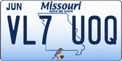 MO license plate VL7U0Q