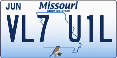 MO license plate VL7U1L