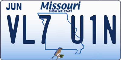 MO license plate VL7U1N