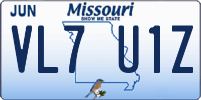 MO license plate VL7U1Z