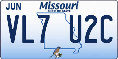 MO license plate VL7U2C