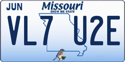 MO license plate VL7U2E