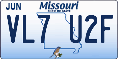MO license plate VL7U2F
