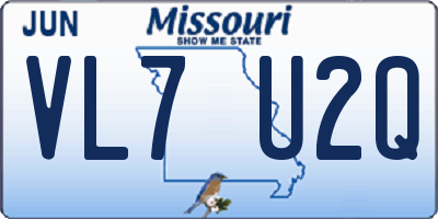 MO license plate VL7U2Q