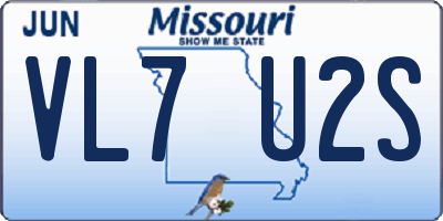 MO license plate VL7U2S
