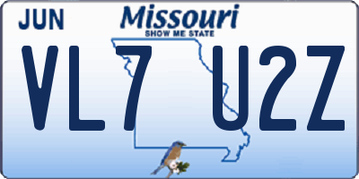 MO license plate VL7U2Z