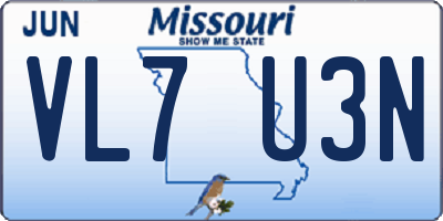 MO license plate VL7U3N