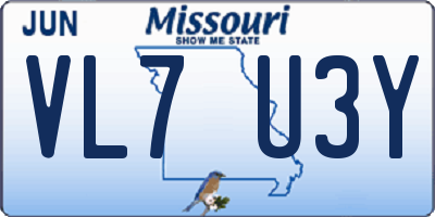 MO license plate VL7U3Y