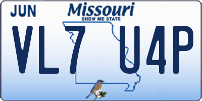 MO license plate VL7U4P