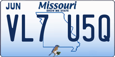MO license plate VL7U5Q