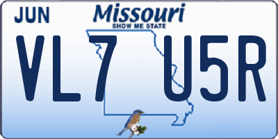 MO license plate VL7U5R