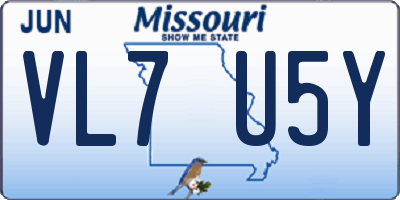 MO license plate VL7U5Y