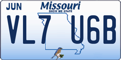 MO license plate VL7U6B