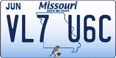MO license plate VL7U6C