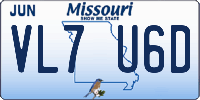 MO license plate VL7U6D