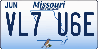 MO license plate VL7U6E