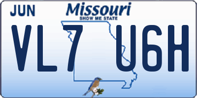 MO license plate VL7U6H