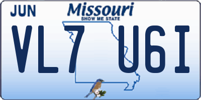 MO license plate VL7U6I