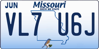 MO license plate VL7U6J