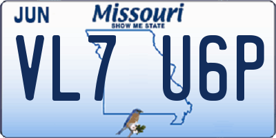 MO license plate VL7U6P